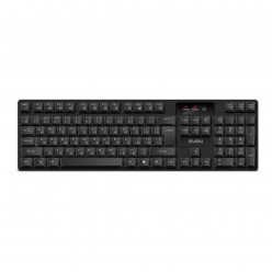 SVEN KB-C2300W, Wireless Keyboard, 2.4GHz, Multimedia Keyboard (104 keys), Low battery indicator, USB, Black, Rus/Ukr/Eng